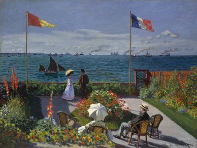 Sainte-Adresse的露台 作者 Claude Monet